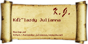 Kálazdy Julianna névjegykártya